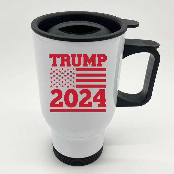 Jumbo Print Trump 2024 Usa Flag Front & Back Stainless Steel Travel Mug