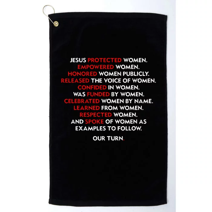 Jesus Protected Women Empowered Women Honored Women Publicly Platinum Collection Golf Towel