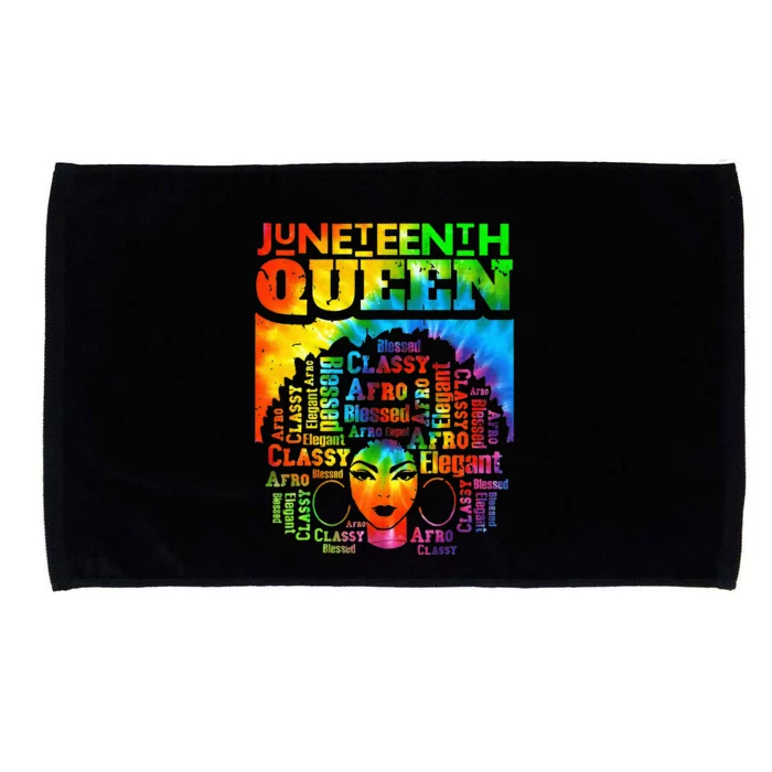 Juneteenth Queen Afro Melanin Black Girl Magic Tie Dye Microfiber Hand Towel