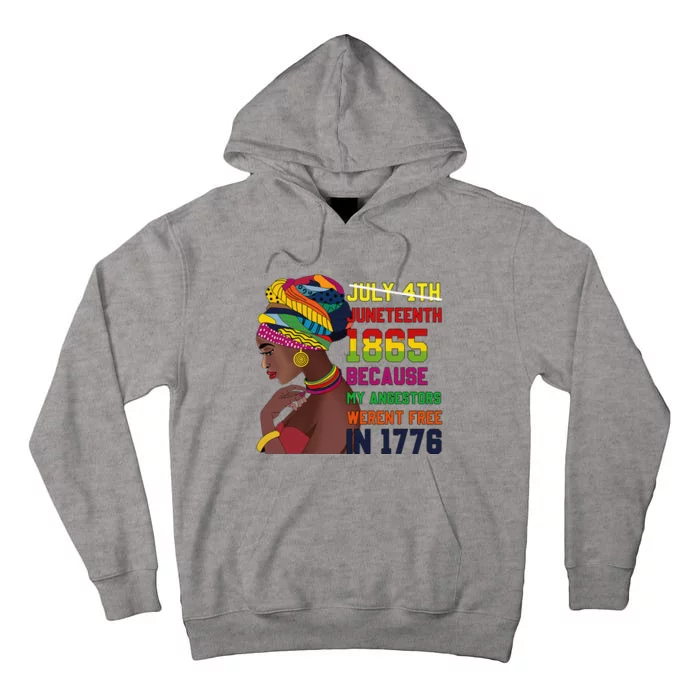 Juneteenth  Queen African American black afro Tall Hoodie