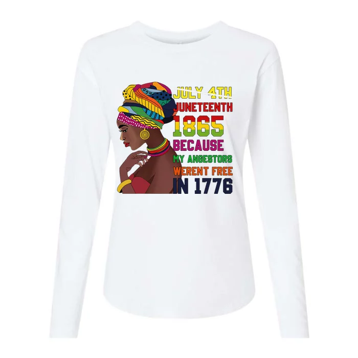 Juneteenth  Queen African American black afro Womens Cotton Relaxed Long Sleeve T-Shirt