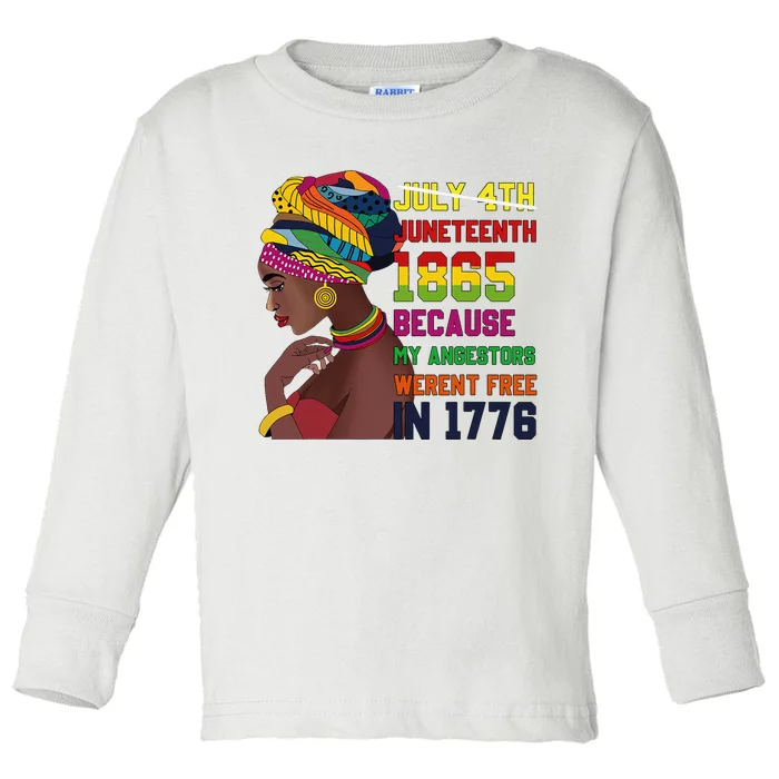 Juneteenth  Queen African American black afro Toddler Long Sleeve Shirt