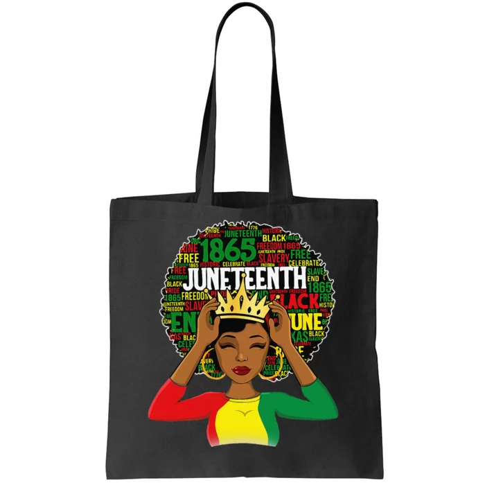 Juneteenth  Queen African American black afro Tote Bag