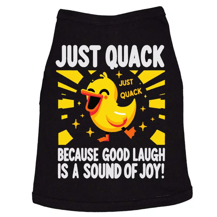 Just Quack A Cute Duck's Joyful Laugh & Happy Vibes Doggie Tank