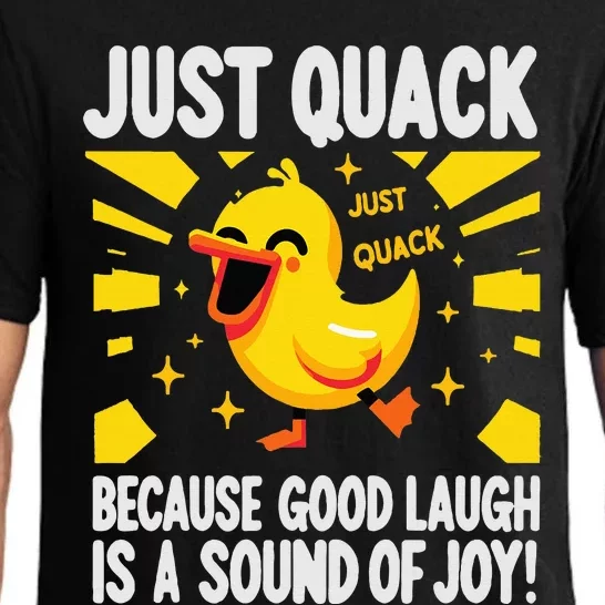 Just Quack A Cute Duck's Joyful Laugh & Happy Vibes Pajama Set