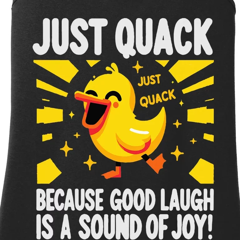 Just Quack A Cute Duck's Joyful Laugh & Happy Vibes Ladies Essential Tank