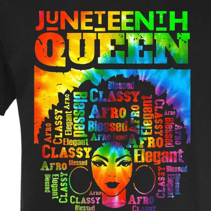 Juneteenth Queen Afro Melanin Black Girl Magic Women Garment-Dyed Heavyweight T-Shirt