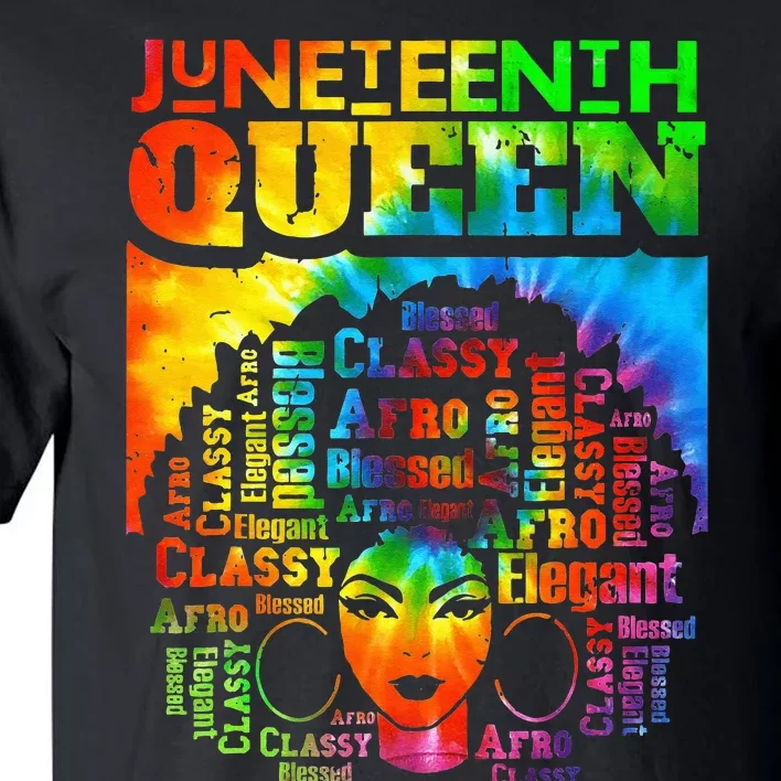 Juneteenth Queen Afro Melanin Black Girl Magic Women Tall T-Shirt