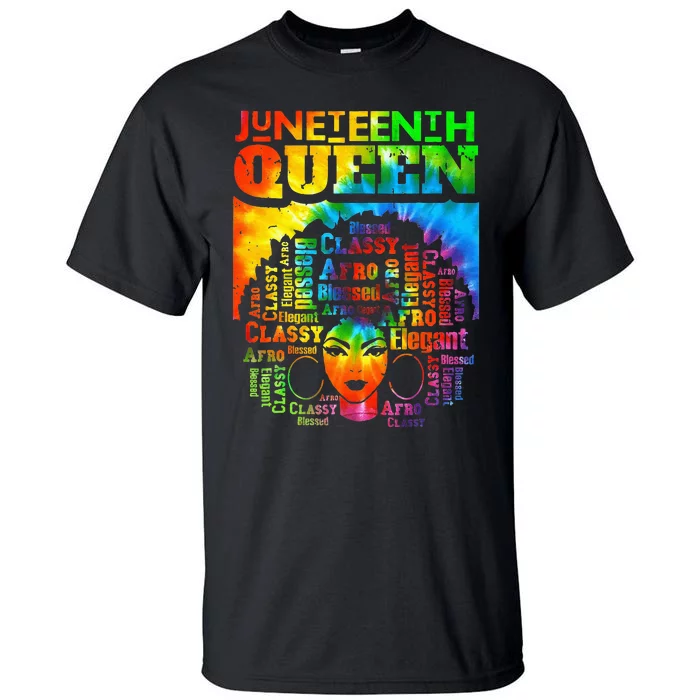 Juneteenth Queen Afro Melanin Black Girl Magic Women Tall T-Shirt