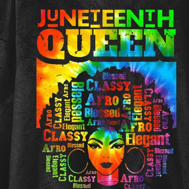 Juneteenth Queen Afro Melanin Black Girl Magic Women Hooded Wearable Blanket