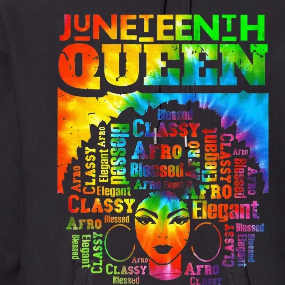 Juneteenth Queen Afro Melanin Black Girl Magic Women Premium Hoodie