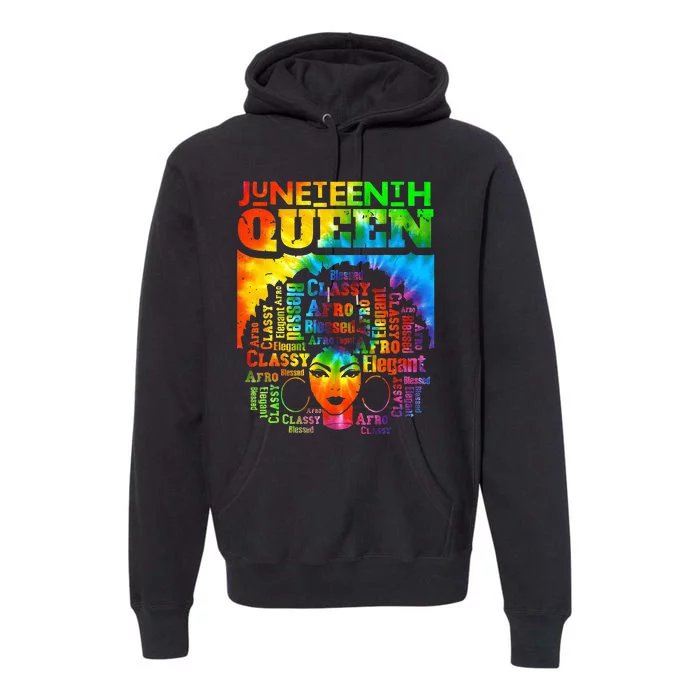 Juneteenth Queen Afro Melanin Black Girl Magic Women Premium Hoodie