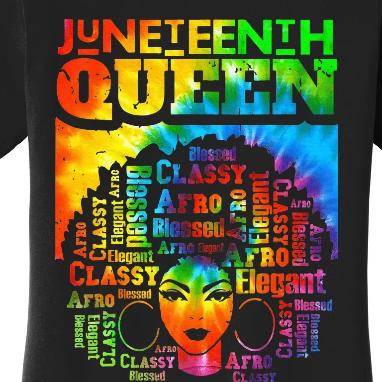 Juneteenth Queen Afro Melanin Black Girl Magic Women Women's T-Shirt