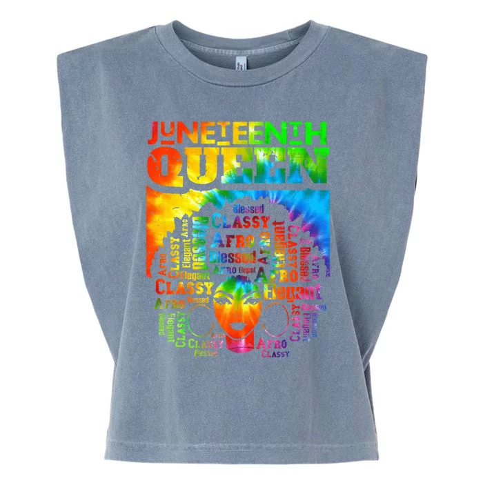 Juneteenth Queen Afro Melanin Black Girl Magic Women Garment-Dyed Women's Muscle Tee