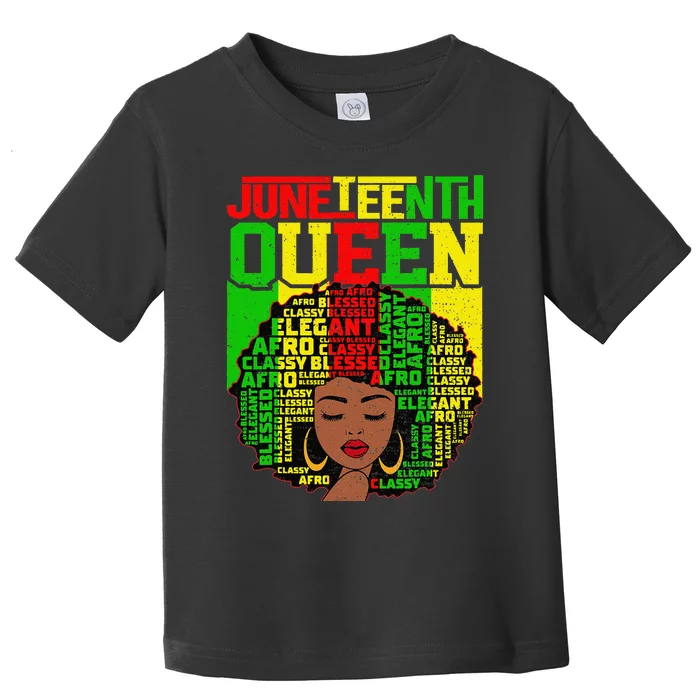 Juneteenth Queen Afro Melanin Black Magic Toddler T-Shirt