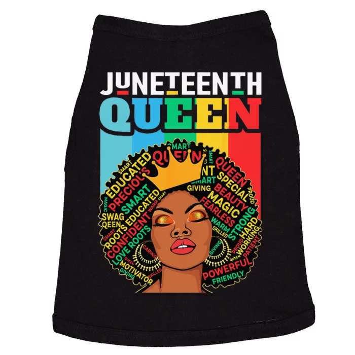 Juneteenth  Queen African American Black Afro Doggie Tank