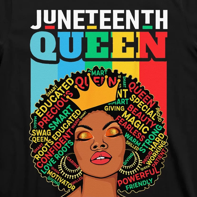 Juneteenth  Queen African American Black Afro T-Shirt