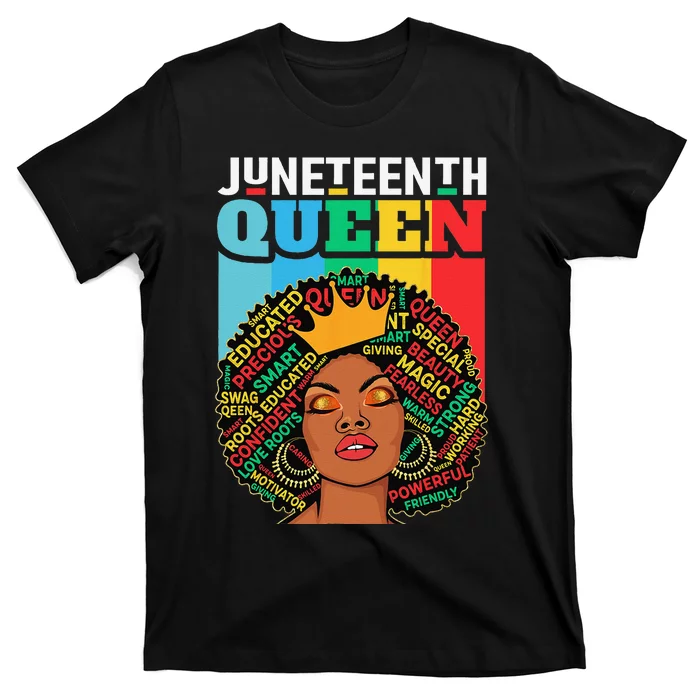 Juneteenth  Queen African American Black Afro T-Shirt