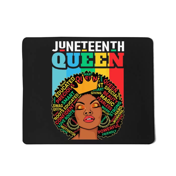 Juneteenth  Queen African American Black Afro Mousepad