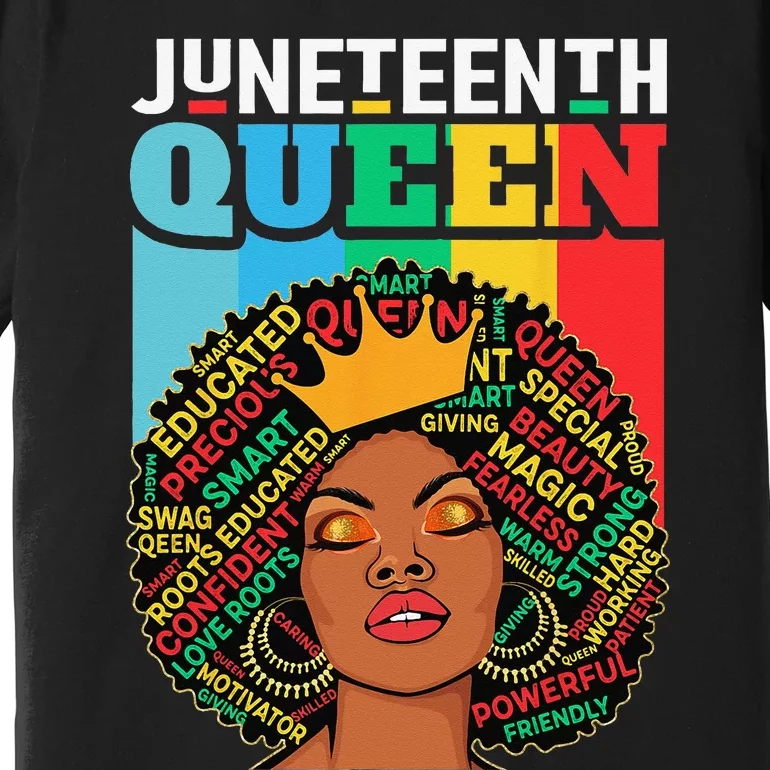 Juneteenth  Queen African American Black Afro Premium T-Shirt