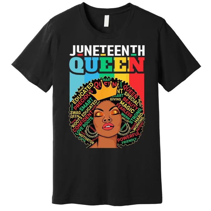 Juneteenth  Queen African American Black Afro Premium T-Shirt