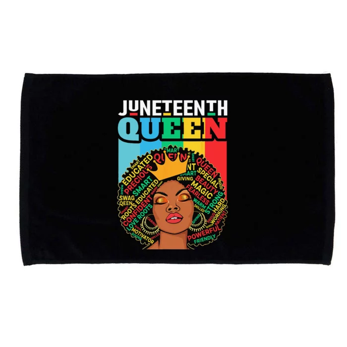 Juneteenth  Queen African American Black Afro Microfiber Hand Towel