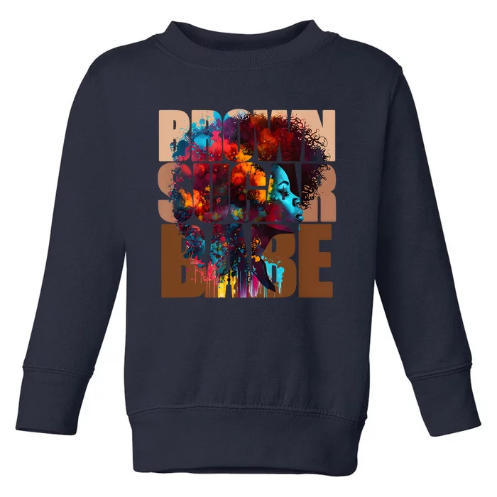 Juneteenth Queen Brown Sugar Babe Proud Black History Toddler Sweatshirt