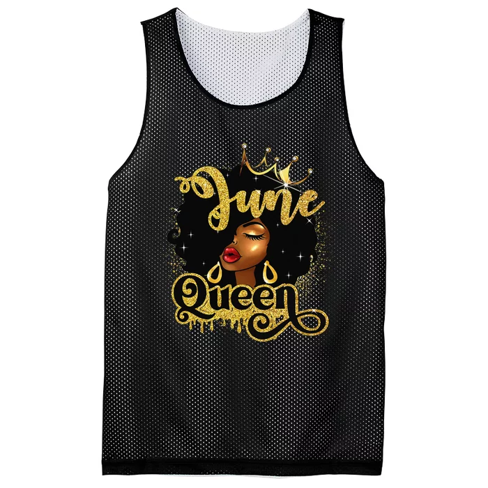 June Queen Birthday Afro African American Wo Mesh Reversible Basketball Jersey Tank