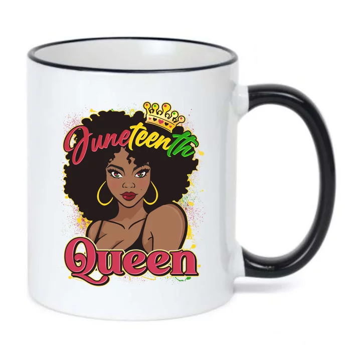 Juneteenth Queen Black African American Woman Afro Black Color Changing Mug