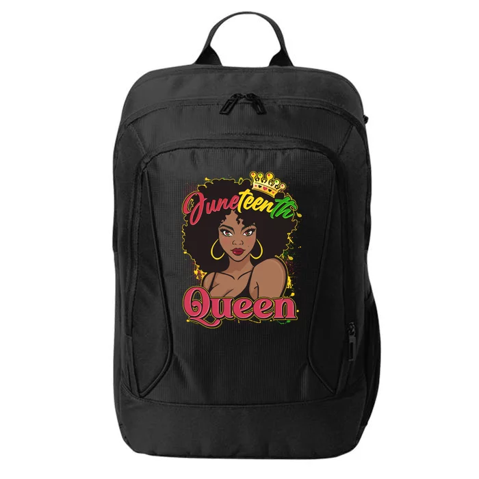 Juneteenth Queen Black African American Woman Afro City Backpack