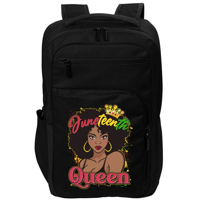 Juneteenth Queen Black African American Woman Afro Impact Tech Backpack