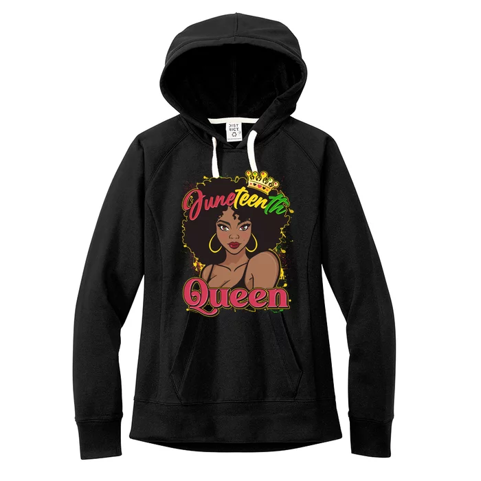 Juneteenth Queen Black African American Woman Afro Women's Fleece Hoodie