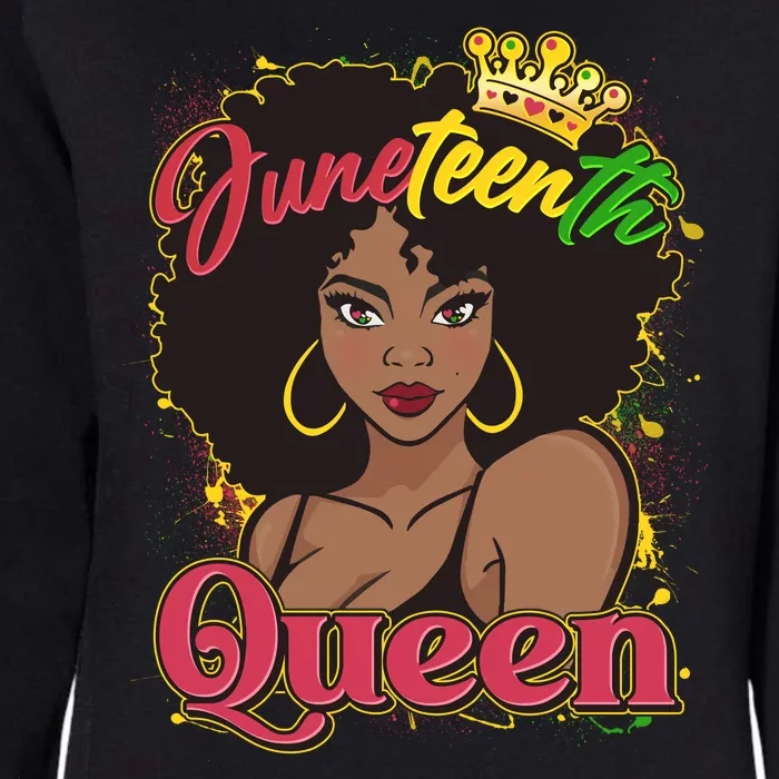 Juneteenth Queen Black African American Woman Afro Womens California Wash Sweatshirt