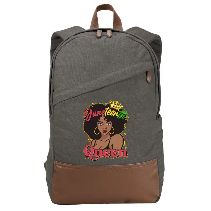 Juneteenth Queen Black African American Woman Afro Cotton Canvas Backpack