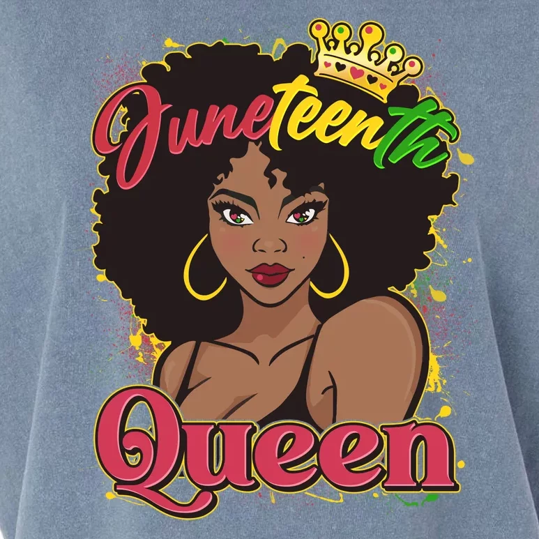 Juneteenth Queen Black African American Woman Afro Garment-Dyed Women's Muscle Tee