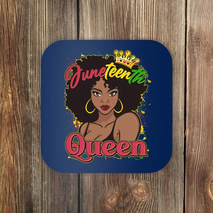 Juneteenth Queen Black African American Woman Afro Coaster