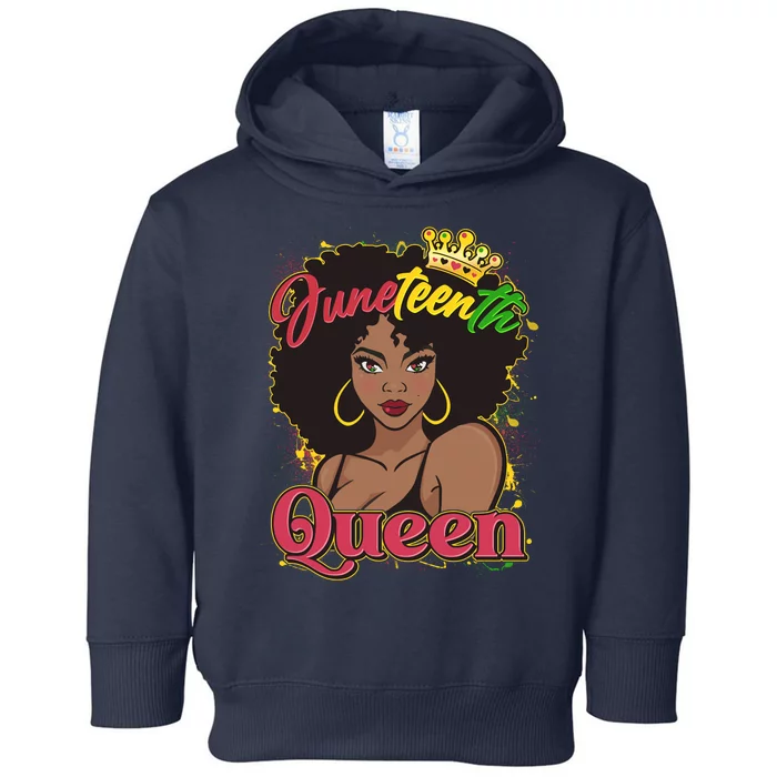 Juneteenth Queen Black African American Woman Afro Toddler Hoodie