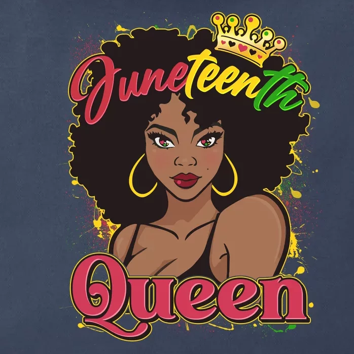 Juneteenth Queen Black African American Woman Afro Zip Tote Bag