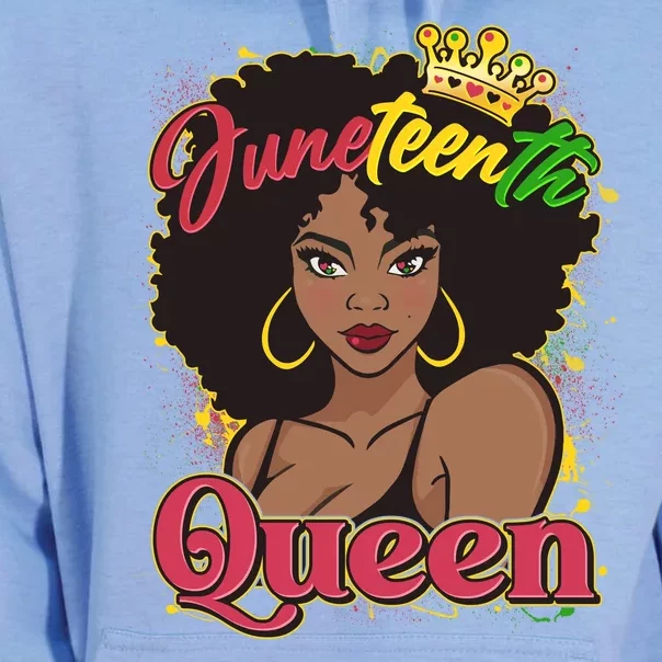 Juneteenth Queen Black African American Woman Afro Unisex Surf Hoodie