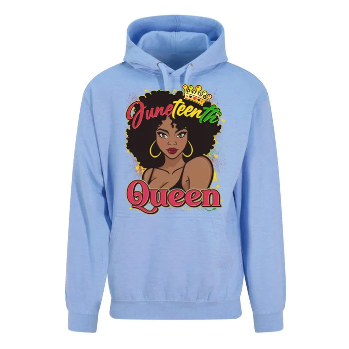 Juneteenth Queen Black African American Woman Afro Unisex Surf Hoodie