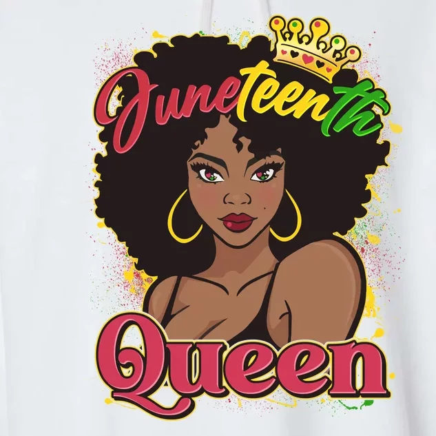 Juneteenth Queen Black African American Woman Afro Garment-Dyed Fleece Hoodie