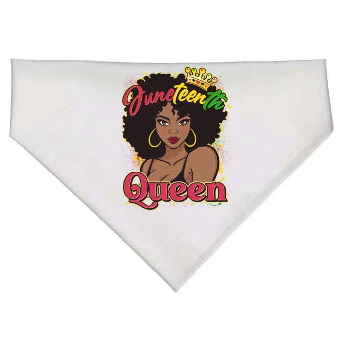 Juneteenth Queen Black African American Woman Afro USA-Made Doggie Bandana