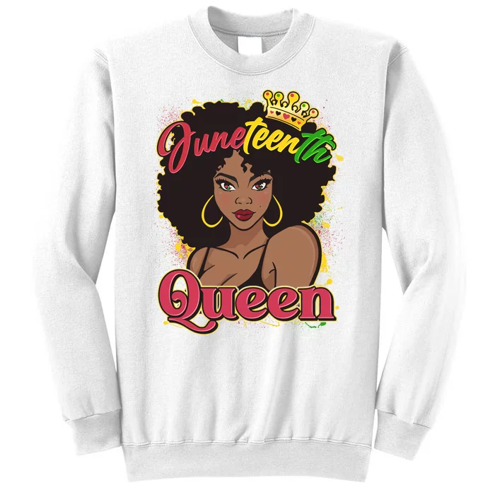 Juneteenth Queen Black African American Woman Afro Sweatshirt