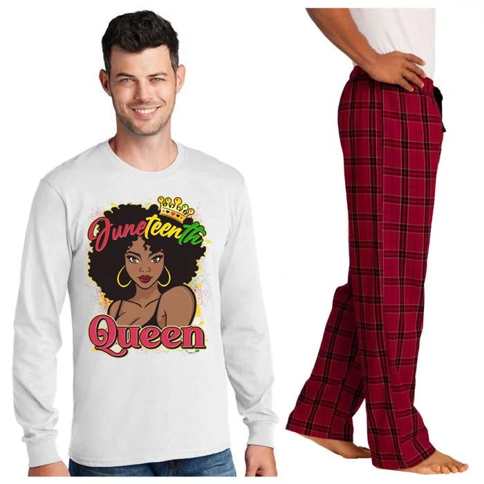 Juneteenth Queen Black African American Woman Afro Long Sleeve Pajama Set