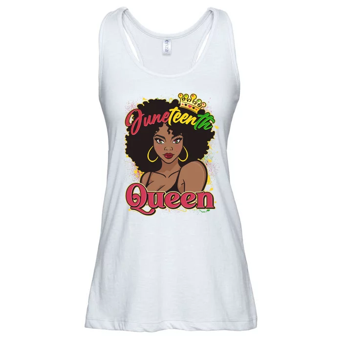 Juneteenth Queen Black African American Woman Afro Ladies Essential Flowy Tank