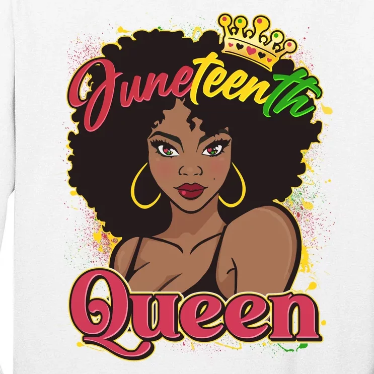 Juneteenth Queen Black African American Woman Afro Tall Long Sleeve T-Shirt