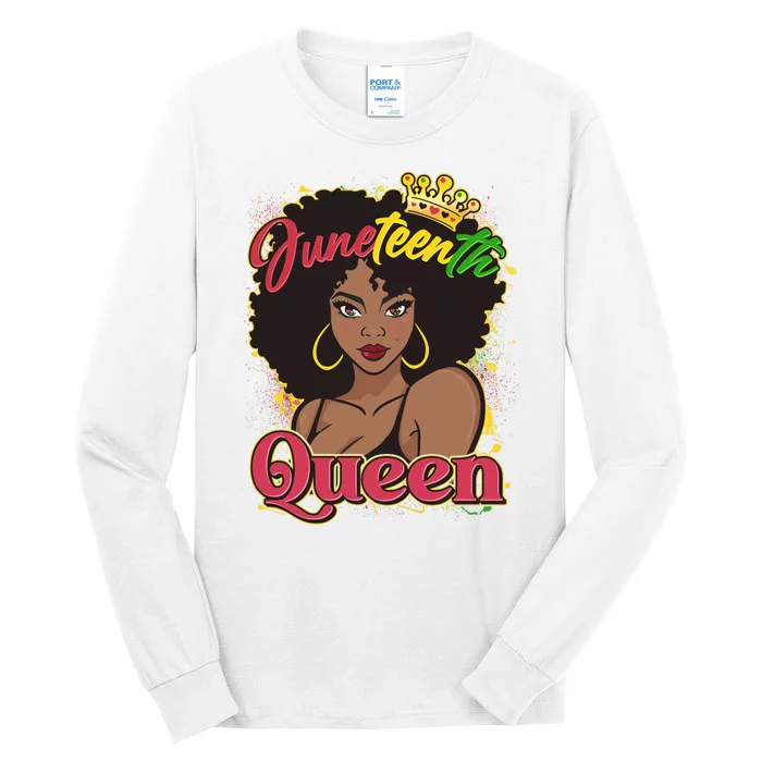 Juneteenth Queen Black African American Woman Afro Tall Long Sleeve T-Shirt