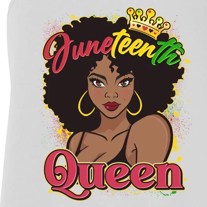 Juneteenth Queen Black African American Woman Afro Women's Racerback Tank