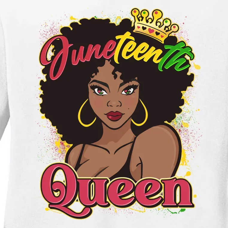 Juneteenth Queen Black African American Woman Afro Ladies Long Sleeve Shirt