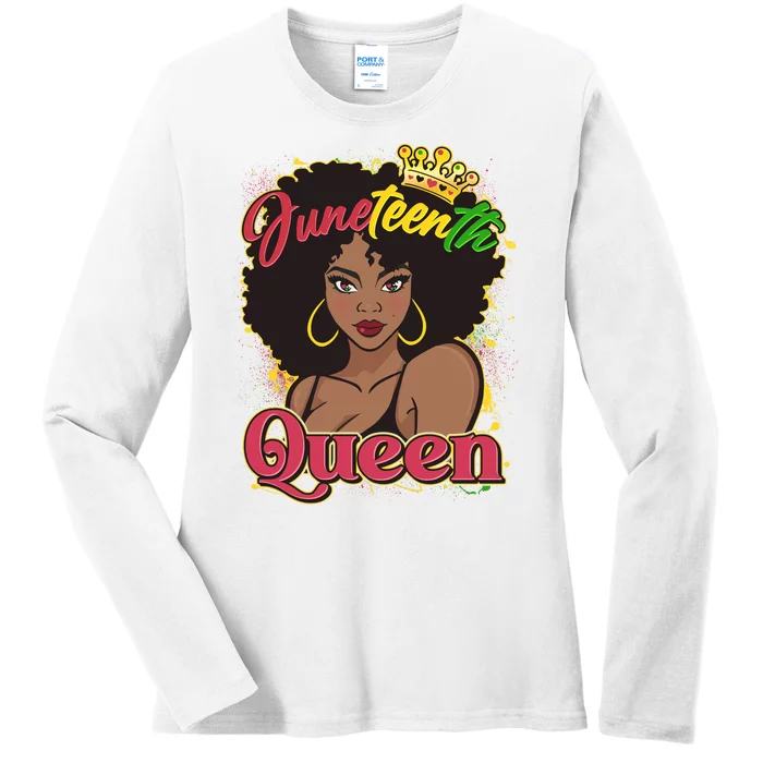 Juneteenth Queen Black African American Woman Afro Ladies Long Sleeve Shirt